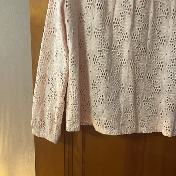 L’affaire peach eyelet cotton top; medium - Picture 4 of 9